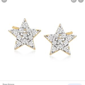 Ross Simons Sterling Silver Diamond Star Stud Earrings